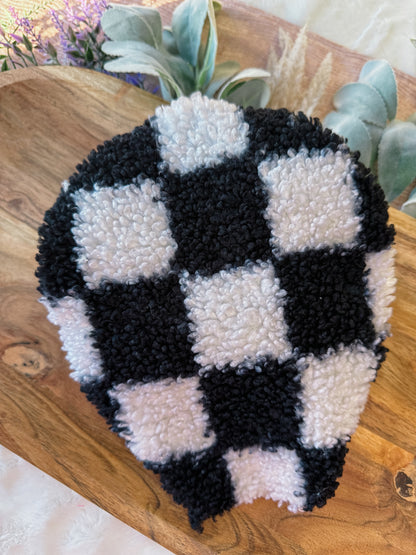 Grunge Check Double stack Bow turban