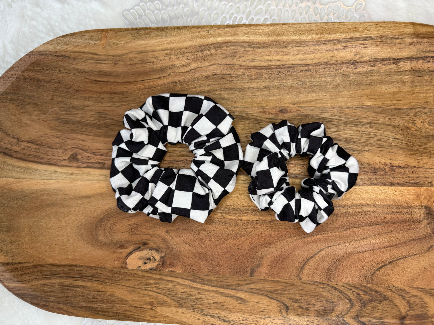 Checkered Large Scrunchie