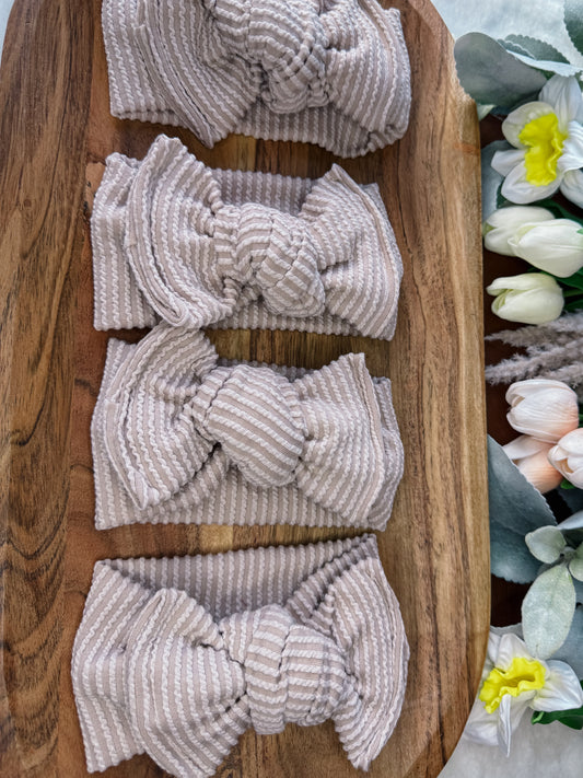 Beige Knotted Headwrap