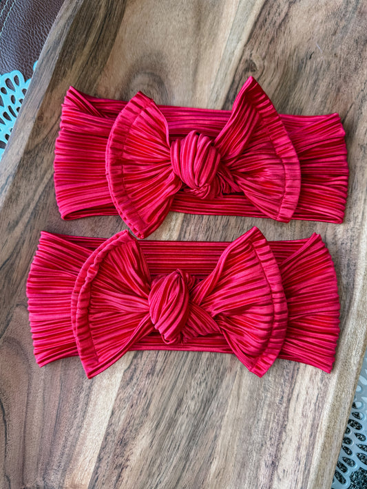 Cherry Red Ribbed Headwrap