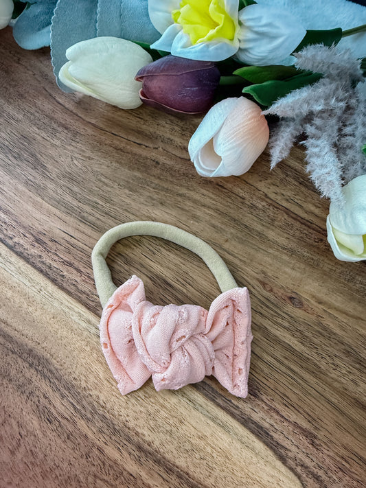 Pastel Orange Eyelet Bow on nylon