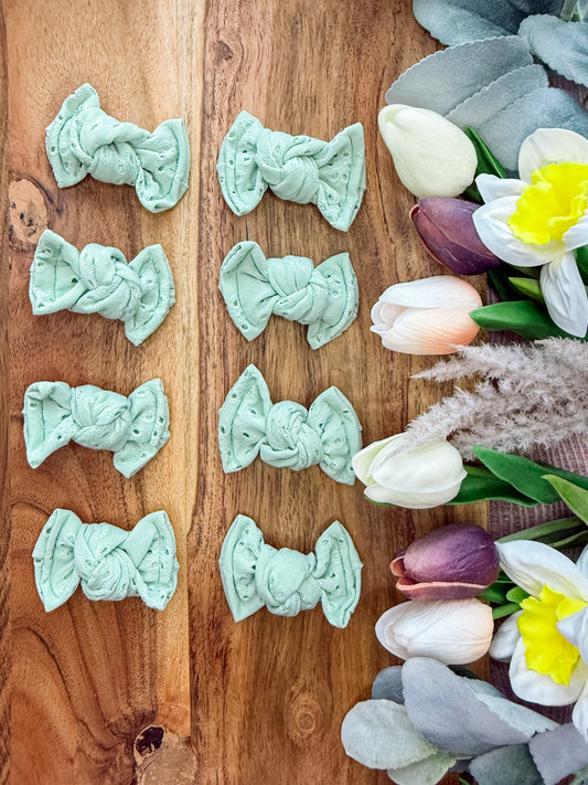 Pastel Green eyelet piggies