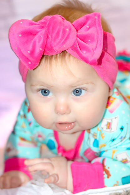 Pink Sparkle Knotted Headwrap