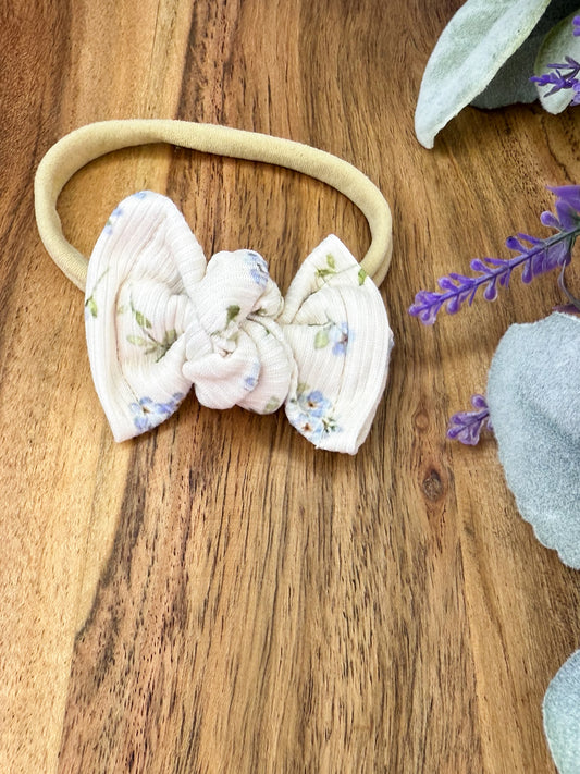 Spring Blooms Cream Bow on Nylon