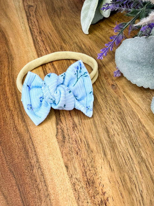 Spring Blooms Blue Bow on Nylon