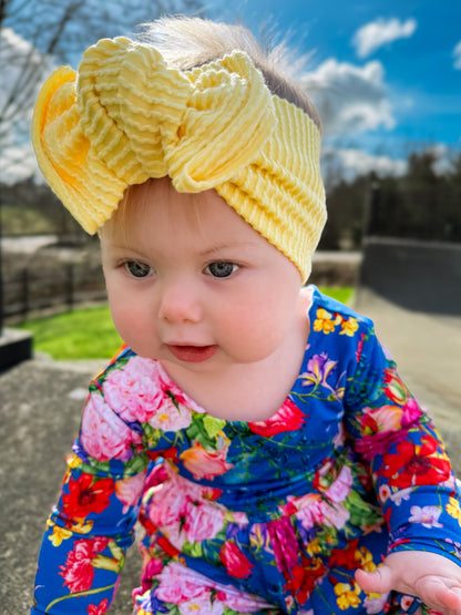 Spring Solids Lemon Knotted Headwrap