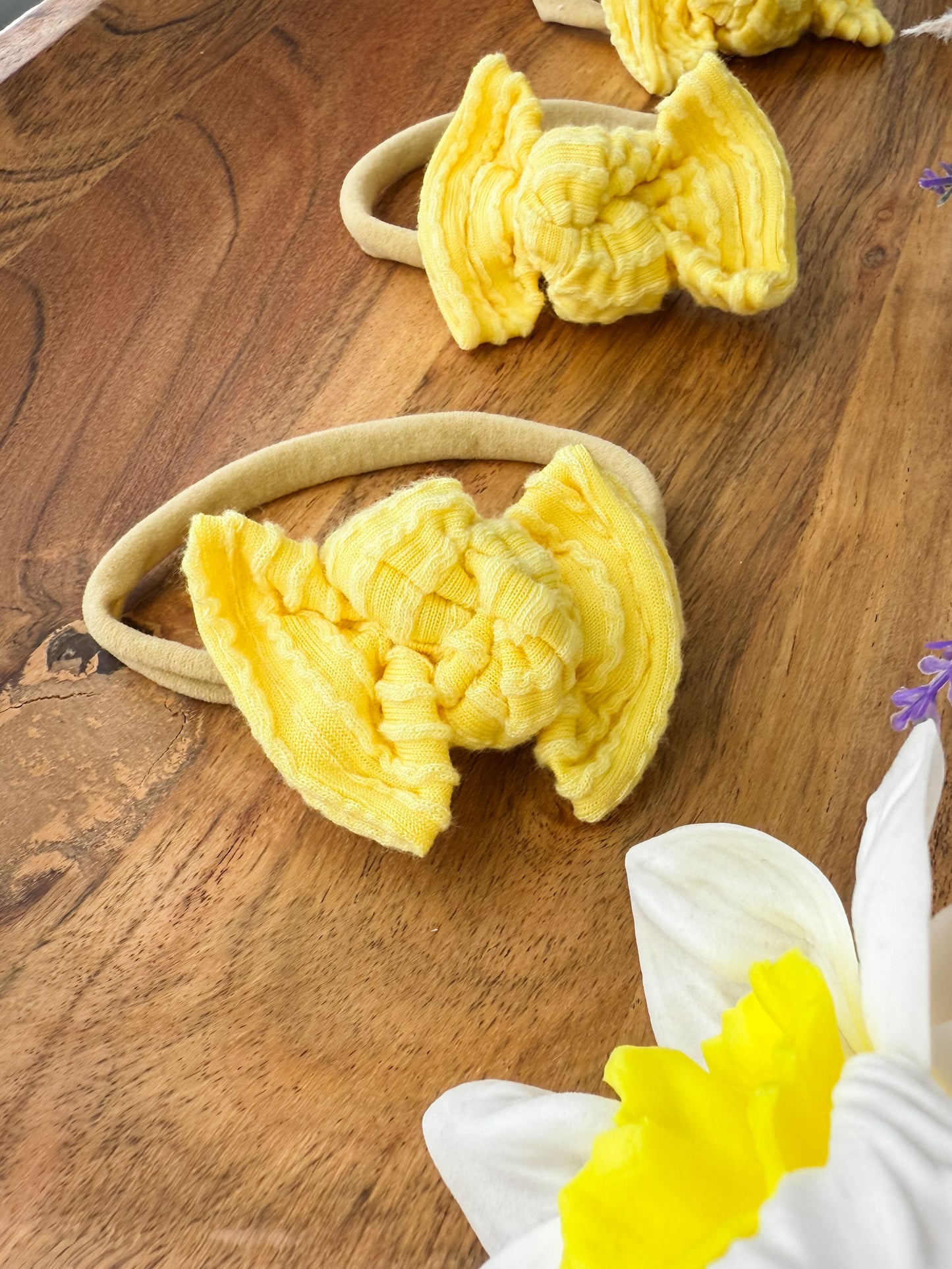 Spring Solids Lemon Bow on Nylon