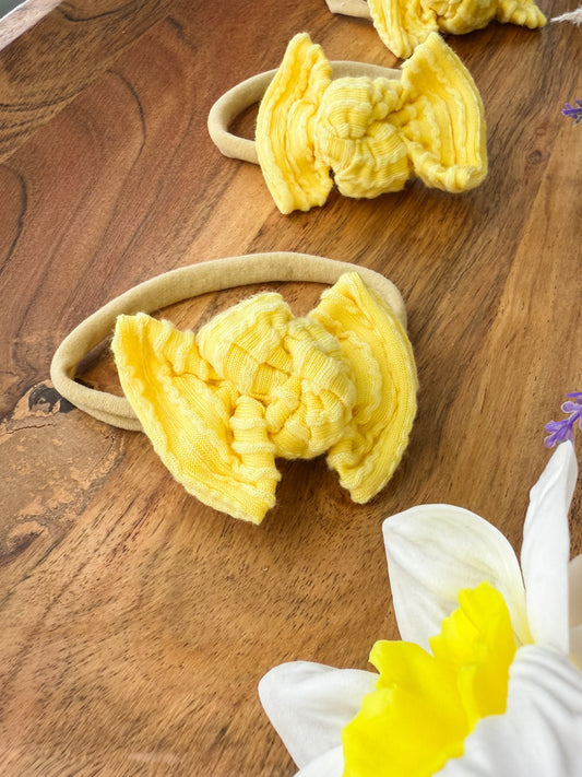 Spring Solids Lemon Bow on Nylon