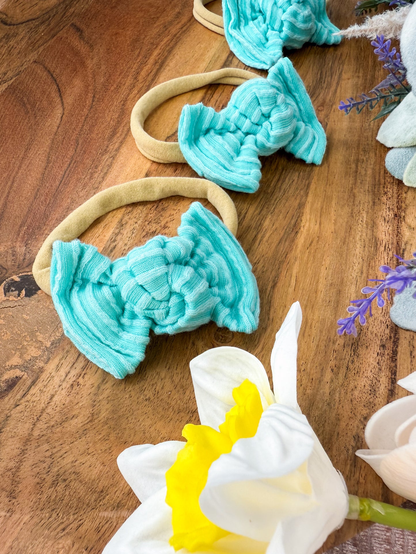 Spring Solids Mint Bow on Nylon