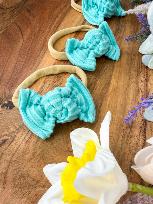 Spring Solids Mint Bow on Nylon
