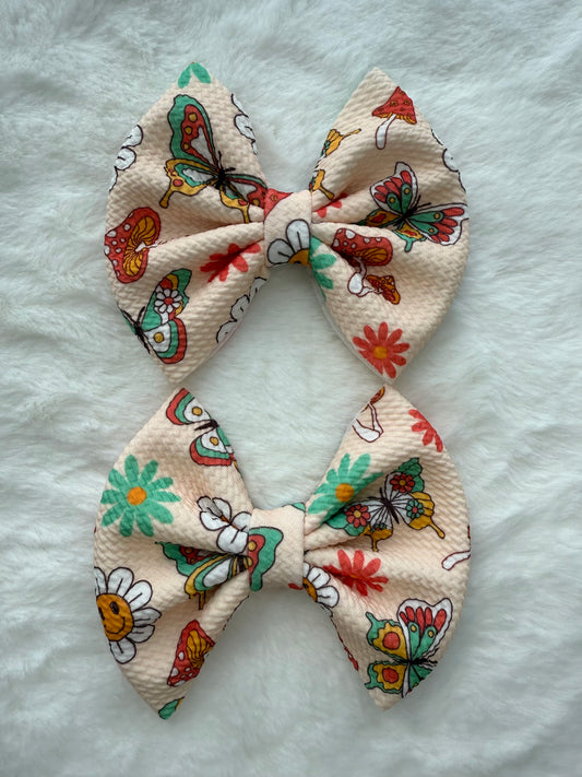 Groovy Summer Big bow on clip