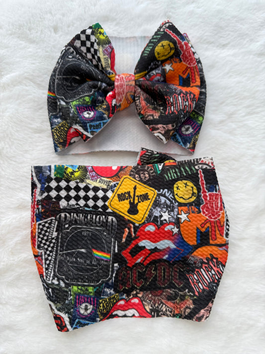 Rock Band Big Bow Headwrap