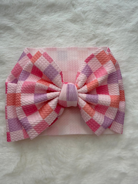 Spring Checks Big Bow Headwrap