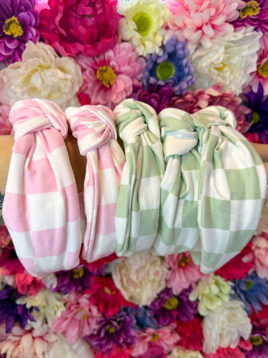 Checkered knotted Headbands