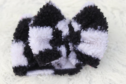 Grunge Check Big Bow Wrap