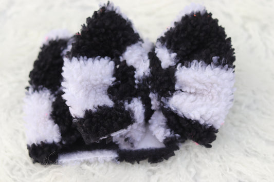 Grunge Check Big Bow Wrap