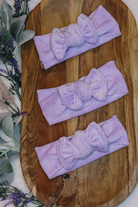Purple Sparkle knotted Headwrap