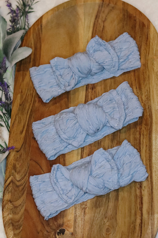 Light Blue Weaved knotted Wrap