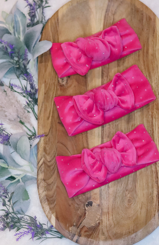 Pink Sparkle Knotted Headwrap
