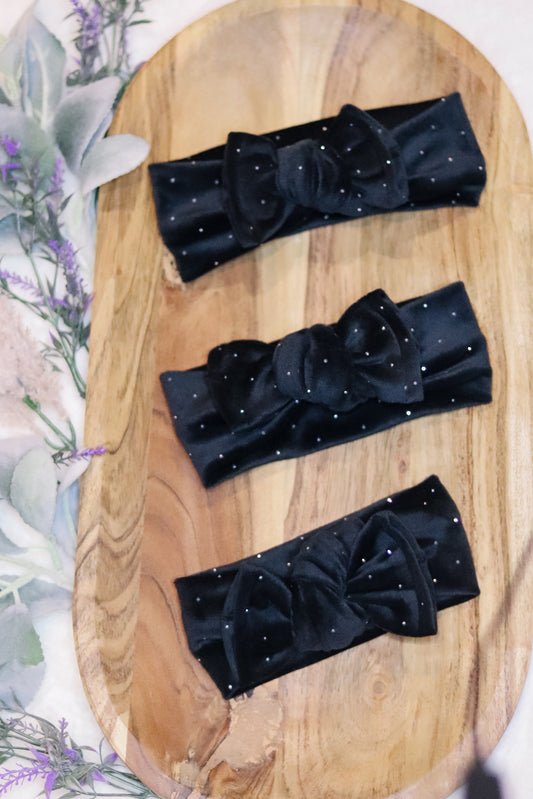 Black Sparkle Knotted Headwrap