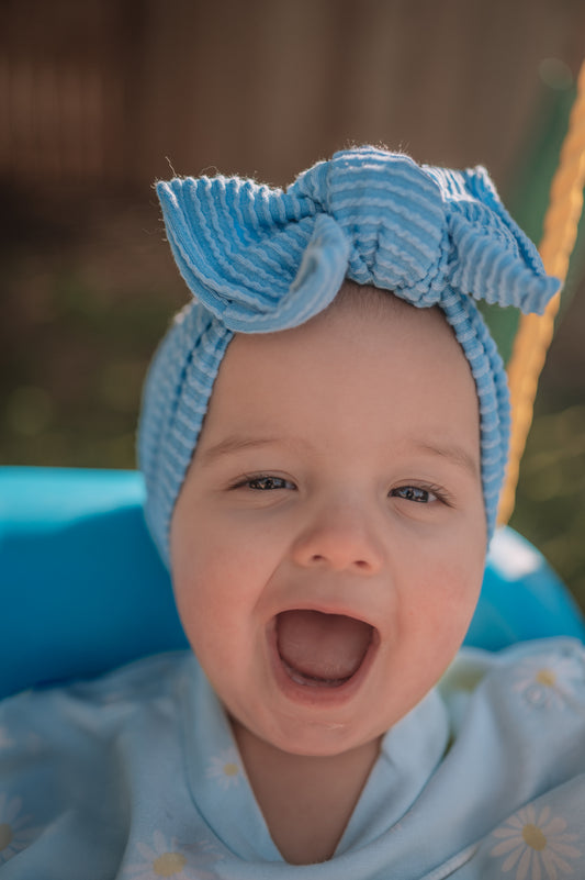 Spring Solids Azure Knotted Headwrap