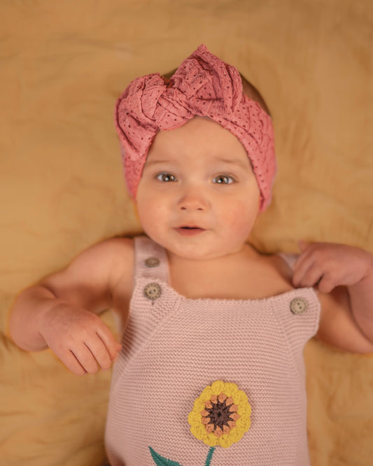 Sand Loop Lace Pink knotted Headwrap